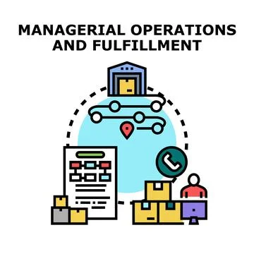 Managerial operations and fulfillment vector concept illustration Stock Illustration