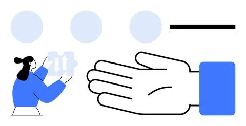 Managerial Process Concept with Human Interaction, Symbols, and Hand Gestur.. Stockillustratie