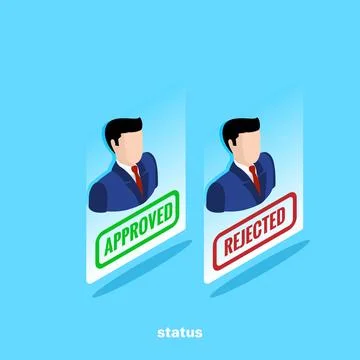 Managers in business suits on a blue background, isometric image, status acce Stock Illustration