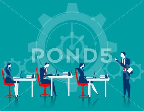 Managers control business people Stock Illustration