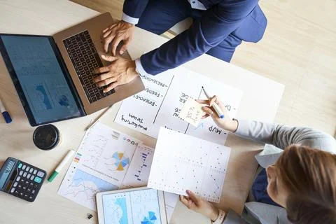 Managers controlling project completion Stock Photos