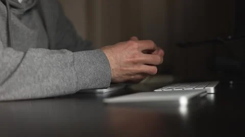 Manager's hand working on keyboard Stock Footage 309759668