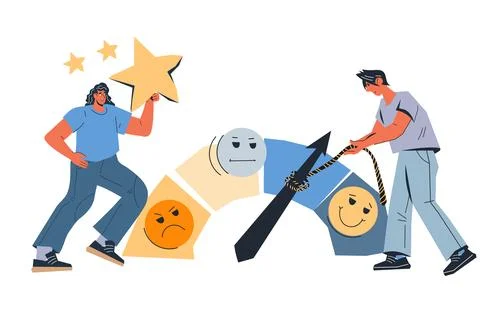 Managers improve customer satisfaction and productivity. Ratings and feedback Stock Illustration