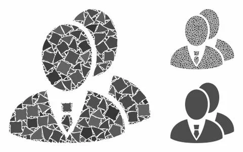 Managers Mosaic Icon of Raggy Elements Stock Illustration