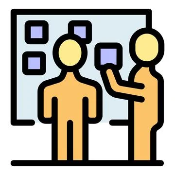 Managers planning strategy using kanban board for task management Stockillustratie