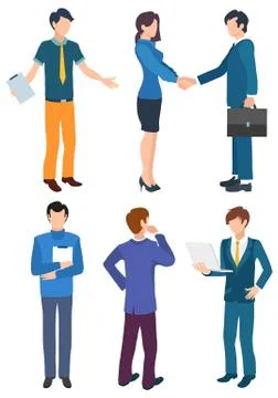Managers Work, Office Workers at Meeting Handshake Illustrazione stock