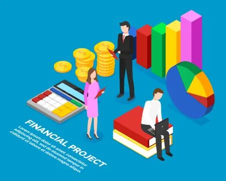 Managers Working on Financial Project and Plan Stock Illustration