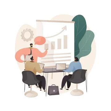 Managers workshop abstract concept vector illustration. Illustrazione stock