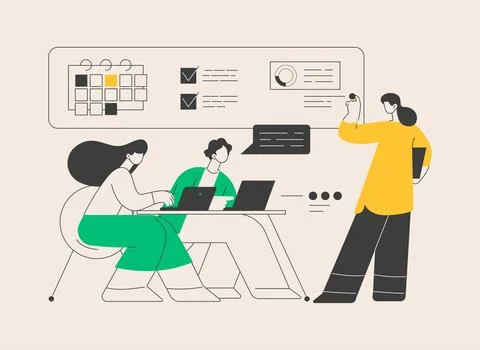 Managers workshop abstract concept vector illustration. Stock Illustration