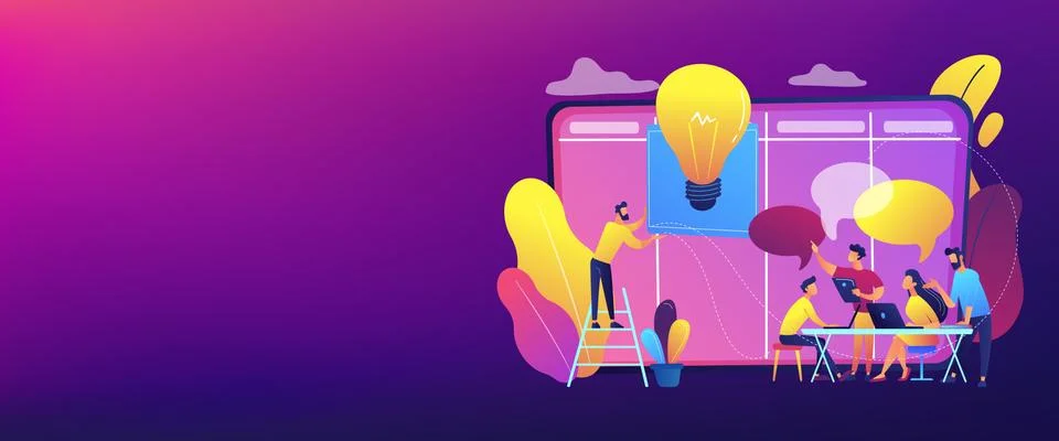 Managers workshop concept banner header. Stock Illustration