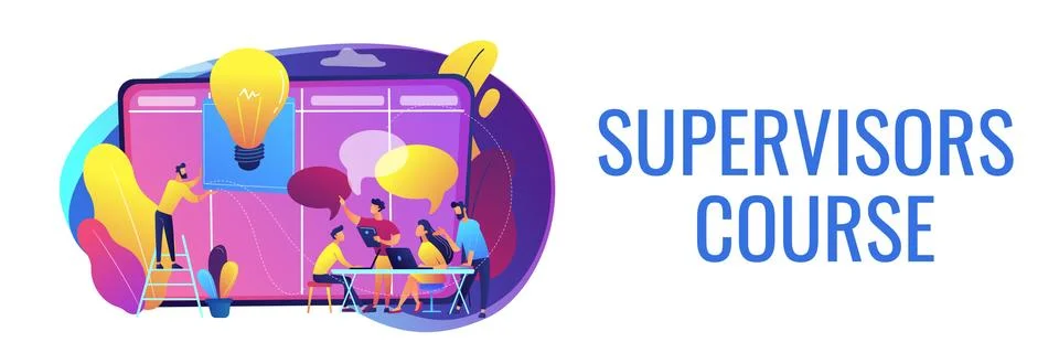 Managers workshop concept banner header. Stock Illustration