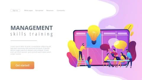 Managers workshop concept landing page. Stock Illustration