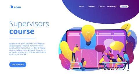 Managers workshop concept landing page. Stock Illustration