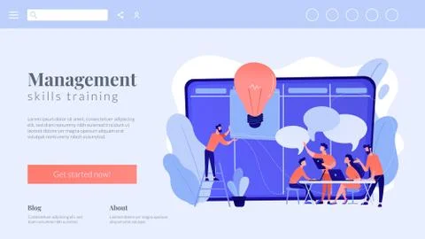 Managers workshop concept landing page. Stock Illustration