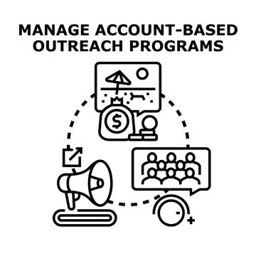 Managing account based outreach programs for business success Illustrazione stock