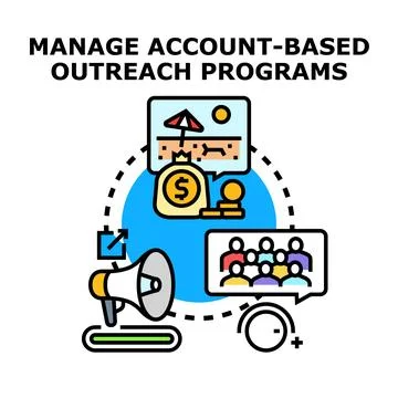 Managing account based outreach programs for business success Stock Illustration