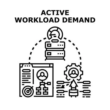 Managing active workload demand in cloud computing systems Stock Illustration
