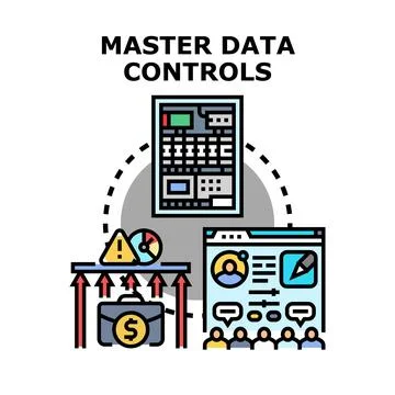Managing and controlling master data systems and processes Stock Illustration