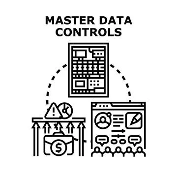 Managing and controlling master data systems and processes Stock Illustration
