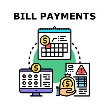 Managing and scheduling bill payments with digital tools Stock Illustration