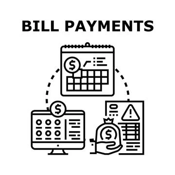 Managing and scheduling bill payments with digital tools Stock Illustration