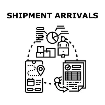 Managing and tracking shipment arrivals and logistics Stock Illustration