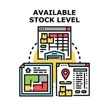 Managing available stock level and warehouse logistics Stockillustratie