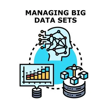Managing big data sets concept vector illustration Illustrazione stock