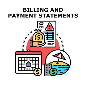 Managing billing and payment statements for financial planning 库存插图