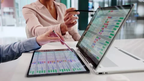 Managing Bills With Computer Software On Laptop Stock Footage 329306302