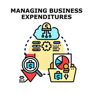 Managing business expenditures concept vector icon illustration イラスト素材