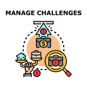 Managing challenges and problem solving concept icon Stockillustratie
