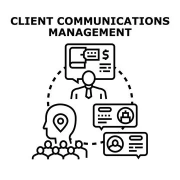 Managing client communication and relationship strategy Stock Illustration