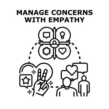 Managing concerns and problems with empathy 스톡 일러스트