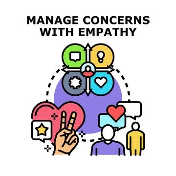 Managing concerns and problems with empathy Stock Illustration