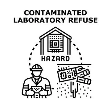 Managing contaminated laboratory refuse and environmental hazard Stock Illustration