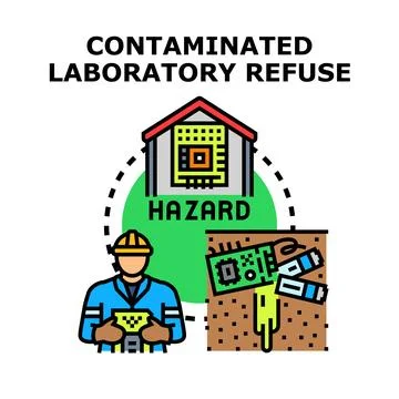 Managing contaminated laboratory refuse and environmental hazard Stock Illustration
