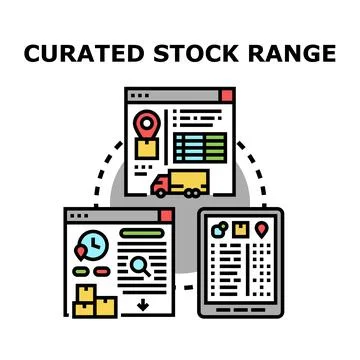 Managing curated stock range with digital inventory and logistics Stock Illustration