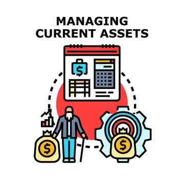 Managing current assets business concept illustration vector Stock Illustration