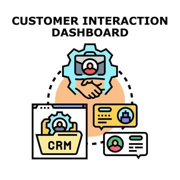 Managing customer interaction dashboard for business relationship Stock Illustration