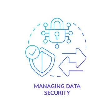 Managing data security blue gradient concept icon Stock Illustration