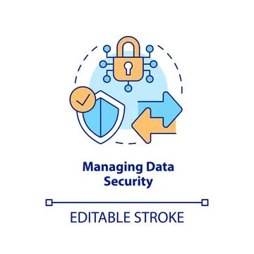 Managing data security concept icon Stock Illustration