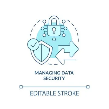 Managing data security turquoise concept icon イラスト素材