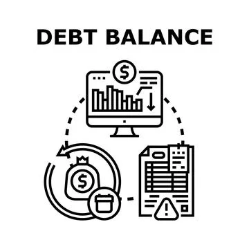 Managing debt balance and tracking financial obligations Stock Illustration