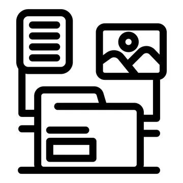 Managing digital assets, organizing files, documents, and images in folders Stock Illustration
