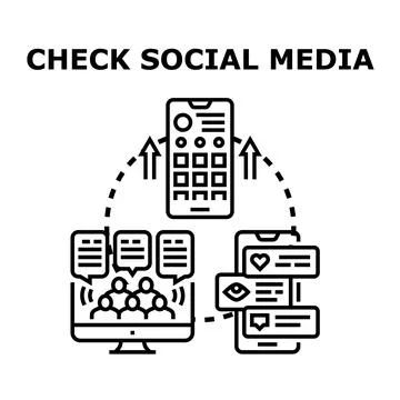 Managing digital content and communicating across social media platforms Illustrazione stock