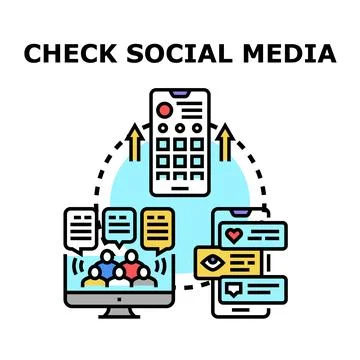 Managing digital content and communicating across social media platforms Ilustración de archivo