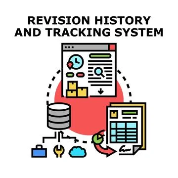 Managing document revision history with a tracking system Illustrazione stock