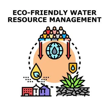 Managing eco friendly global water resources for community Stock Illustration