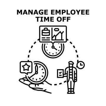 Managing employee time off, leave, and vacation scheduling Stock Illustration